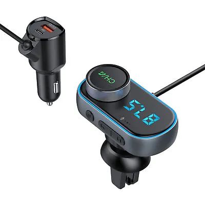 Bluetooth Car FM Transmitter QC PD USB Adapter Micro SD LED • $17.99