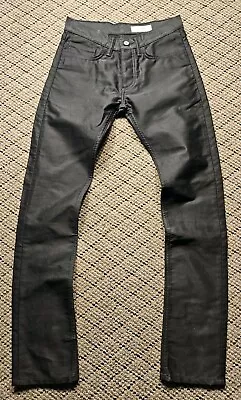 Raw Denim Skinny Jeans Gustin 30X31 Mens Ultra Dark Wash Button Fly California • $44.99