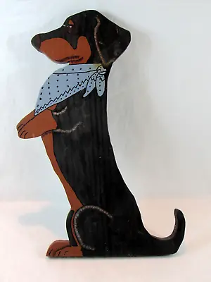 Wooden Dachshund Dog Figure Standing Begging Wall Hanging • $18