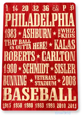 TIN SIGN Philadelphia Baseball Phillies Metal Décor Store Card Shop Cave A567 • $10.25