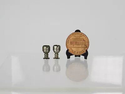 Tiny Vintage Miniature Silver Metal Goblets Dollhouse Diorama Dining • $7.99