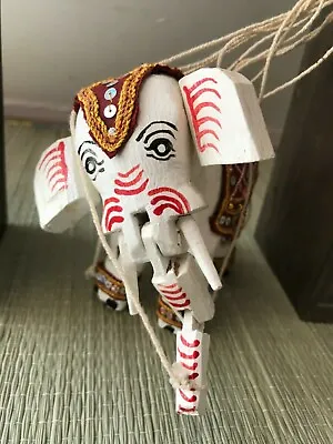 Antique Thailand Asian Marionette ELEPHANT Wooden Puppet Hand Painted 5 Inch  • £140.61