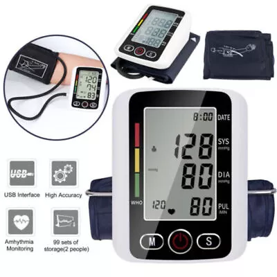 Digital Automatic Blood Pressure Monitor Upper Arm Smart BP Machine Large Cuff • $11.49