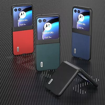 Slim Business Retro Leather With Black Edges Phone Case For Moto Razr 40 Ultra • $7.69