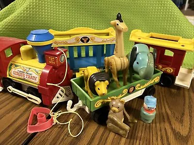 Vintage Fisher Price 1972 Circus Train Whistles 991 Animals Train Conductor 9Pcs • $39.99