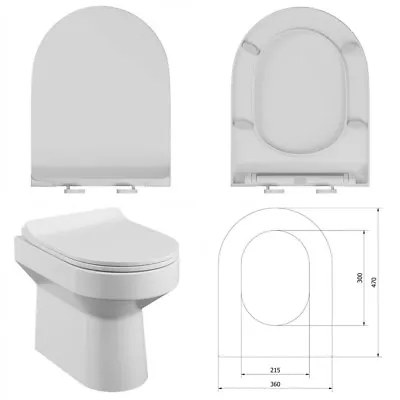 £19.49 • Buy Quick Release D Shaped Slimline Soft Close Toilet Seat Sea005