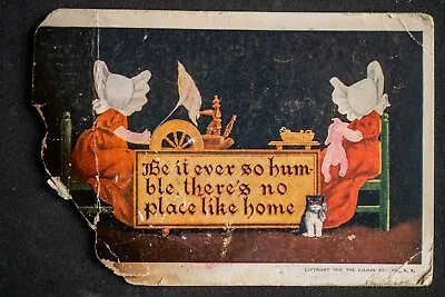 Postcard Vintage Children There's No Place Like Home Damaged 1907 Iowa • £1.92