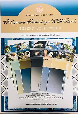 Pollyanna Pickering 40x A4 Card Inserts WILD BIRDS 120 Gsm Paper Sheets Craft  • £4.99
