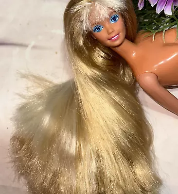 Beach Barbie Long Golden Blonde Highlighted Hair Mattel ☀️ Excellent ☀️ • $15