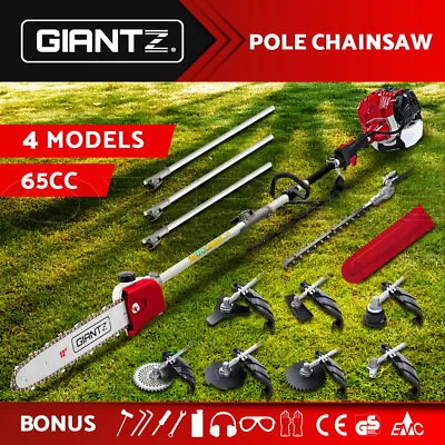 Giantz 65CC Petrol Pole Chainsaw Brush Cutter Whipper Snipper Hedge Trimmer • $199.95
