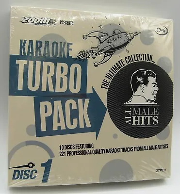 Zoom Karaoke - All Male Turbo Pack - 221 Karaoke Tracks On 10 CD+G Discs - New! • £12.95