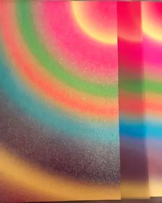 Rainbow Paper Design Glitter Card Matching Vellum & Backing Paper  3 X A4 Sheets • £7