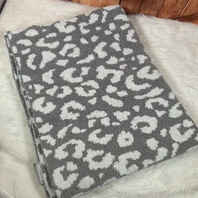 Cupcakes And Cashmere Leopard Print Decorative Throw Blanket Cream Gray 40 X 32 • $18.99