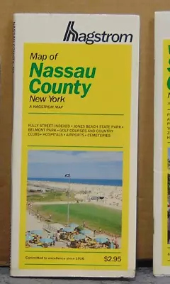 1989 Hagstrom Street Map Of Nassau County New York • $6.99