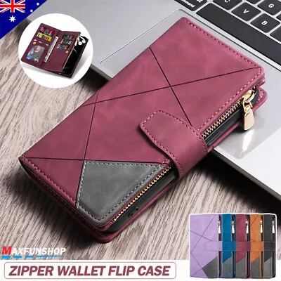 For IPhone 15 14 13 12 11 Pro Max X 8 Plus Case Leather Wallet Flip Zipper Cover • $17.99