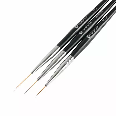 Winstonia Striping Nail Art Brushes For Long Lines Details Fine Designs. 3 Pcs • $19.37