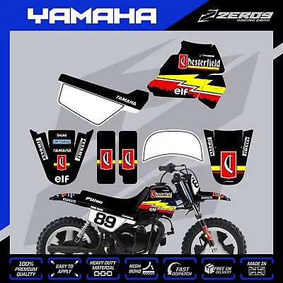 Yamaha Pw 50 Graphics Kit Peewee Decal Mini Bike Sticker Chesterfield Blk • $55.89