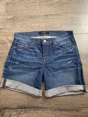 Womens J Brand Cut Off Shorts Rolled Mid Length Size 25 Light Distressing • $18.99