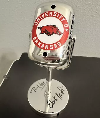 Chuck Barrett Voice Of The Arkansas Razorbacks Microphone Prop Signed Auto • $59.99