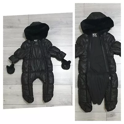 My K BY Myleen Klass Baby Black Unisex PramSuit/ Snowsuit Size 3-6 Months • £16