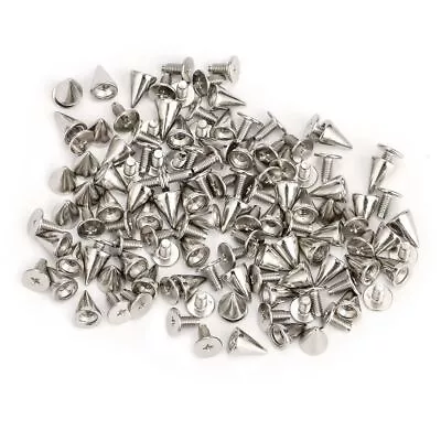 100/200pcs Silver/Black Cone Screw Metal Studs Rivet Bullet Spikes Trendy Spots • $9.19