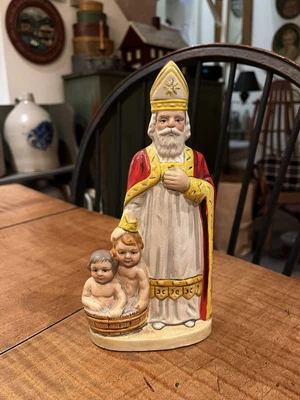 $169 • Buy Vaillancourt Folk Art 1993~St. Nicholas With 2 Children In Tub~RARE~Excellent 8”