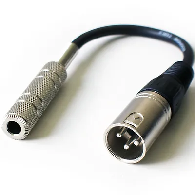 6.35mm ¼  Mono Female Jack To XLR 3 Pin Male Adapter Cable Lead PA Mic Amp • £7.99