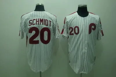 #20 Mike Schmidt Jersey Old Classic Style White Stripe Shirts Uniform • $39