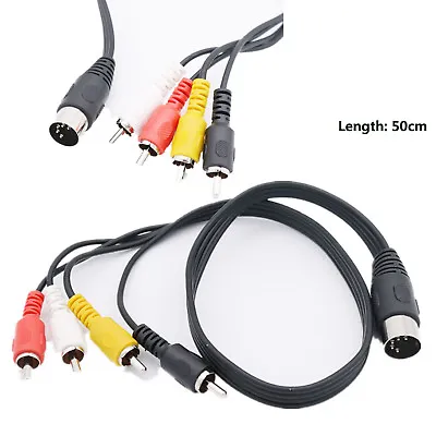 Din 5 Pin Male To 4x RCA Phono Male Sockets Adapter Audio Video Cable Cord 50cm • $6.49