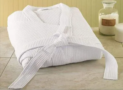 Mayfair Hotel Quality Waffle Bathrobe 100% Egyptian Cotton Dress Gown • £13.95