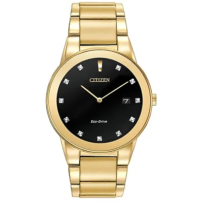 Citizen Eco-Drive Axiom Men's Diamond Accents Gold-Tone 40mm Watch AU1062-56G • $138.99