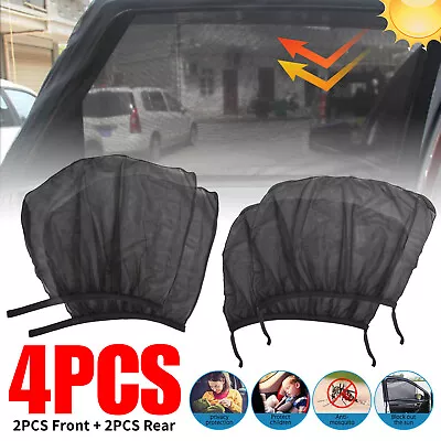 4PCS Car Side Front Rear Window Screen Cover Sun Shade Mesh Shield UV Protector • $11.98