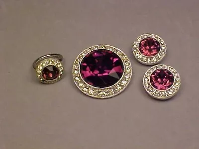 Vintage Sarah Coventry  Royal Velvet  (1972) Brooch/Earrings/Ring Set • $15.50