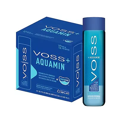 VOSS+ Aquamin Enhanced Water - Pack Of 12 Bottles 850ml Each - Purified Hydra... • $43.97
