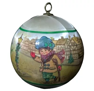 Vintage Christmas Satin Ball Ornament Tiny Tim Charles Dickens A Christmas Carol • $6.39
