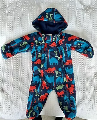 M&S Hooded Padded Dinosaur Snowsuit - Age 0-3 Months - RRP £24 • £9.99