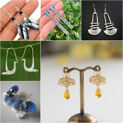 $2.66 • Buy Women Vintage 925 Silver Turquoise Ear Hook Earrings Drop Dangle Wedding Jewelry