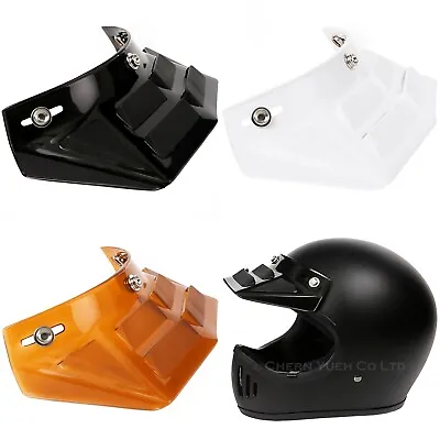3-Snap Visor For Motorcycle Open Face Half Helmets Peak Sunshield Vintage NOS • $14