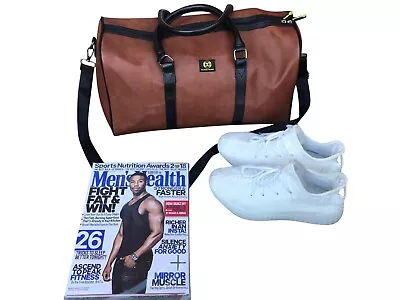 Mens Leather Duffle Weekend Bag Sports Travel Luggage Handbag Holdall • £14.99