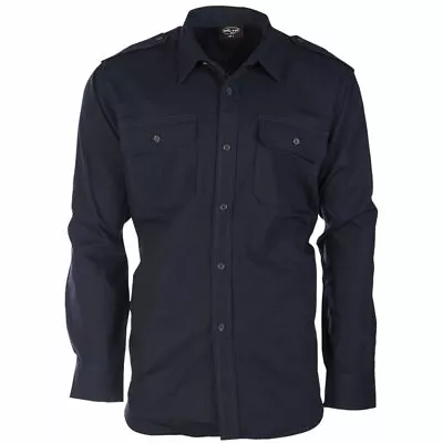 £26.90 • Buy Mil-Tec Long Sleeve Field Shirt Navy Blue Cotton Police Security Uniform Work