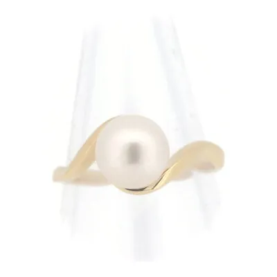 Mikimoto Pearl Ring 7.7mm 5.25- 5.5 US Size 18K Yellow Gold • £352.90