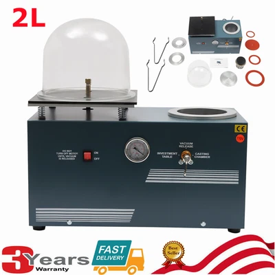 $639.01 • Buy 375W 2L Jewelry Lost Wax Cast 5CFM Vacuum Investment Casting Machine Table Top 