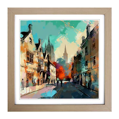 City Of Cambridge Expressionism Wall Art Print Framed Canvas Picture Poster • £34.95