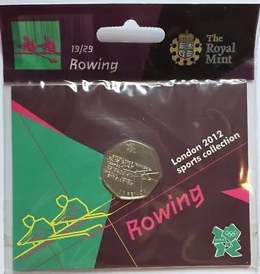 2011 50p London 2012 Olympic Sports Coins Collection Royal Mint (Rowing Carded) • £4.50