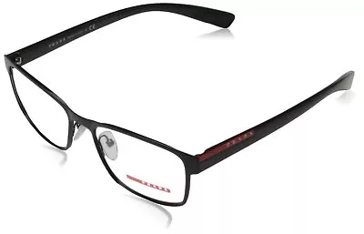 Prada Linea Rossa Lifestyle PS 50GV 1AB1O1 Black Metal Rectangle Eyeglasses 55mm • $99.95