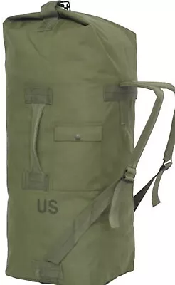 Authentic U.S. Military Duffle Bag OD Green Nylon Sea Bag Carry Straps Duffel • $18.99