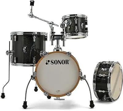 Sonor AQX Micro 4-Piece Drum Shell Pack Black Midnight Sparkle • $479