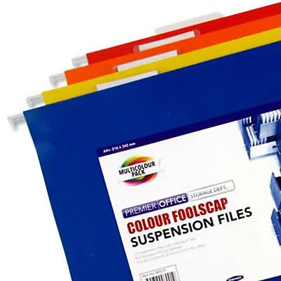 £11.99 • Buy Multi Colour Foolscap Suspension Files Hanging Large File With Tabs + Inserts