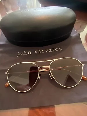 John Varvatos Aviator Sunglasses Silver V533 • $75