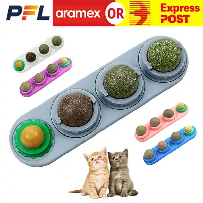 1/2 PCS Cat Toy Catnip Ball Lick Solid Nutrition Ball Help Digestion Wall Mount • $12.44